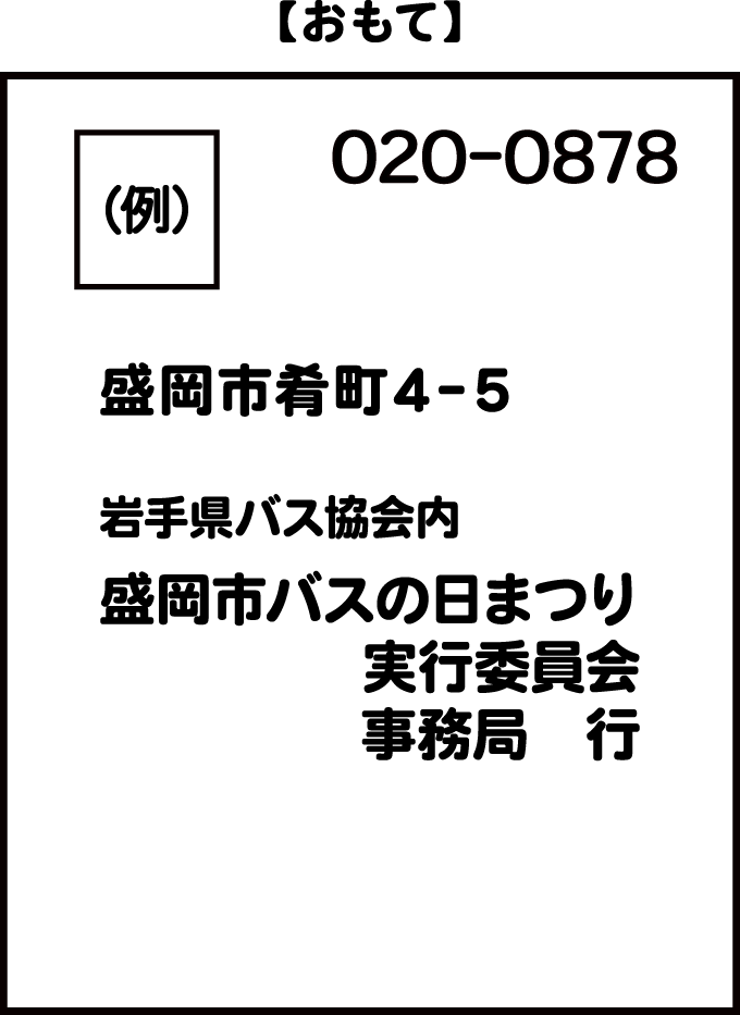 ハガキ記入例 おもて